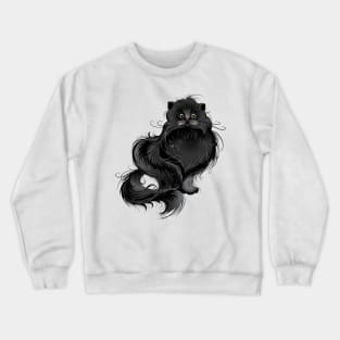 Fluffy black cat ( Fat cat ) Crewneck Sweatshirt